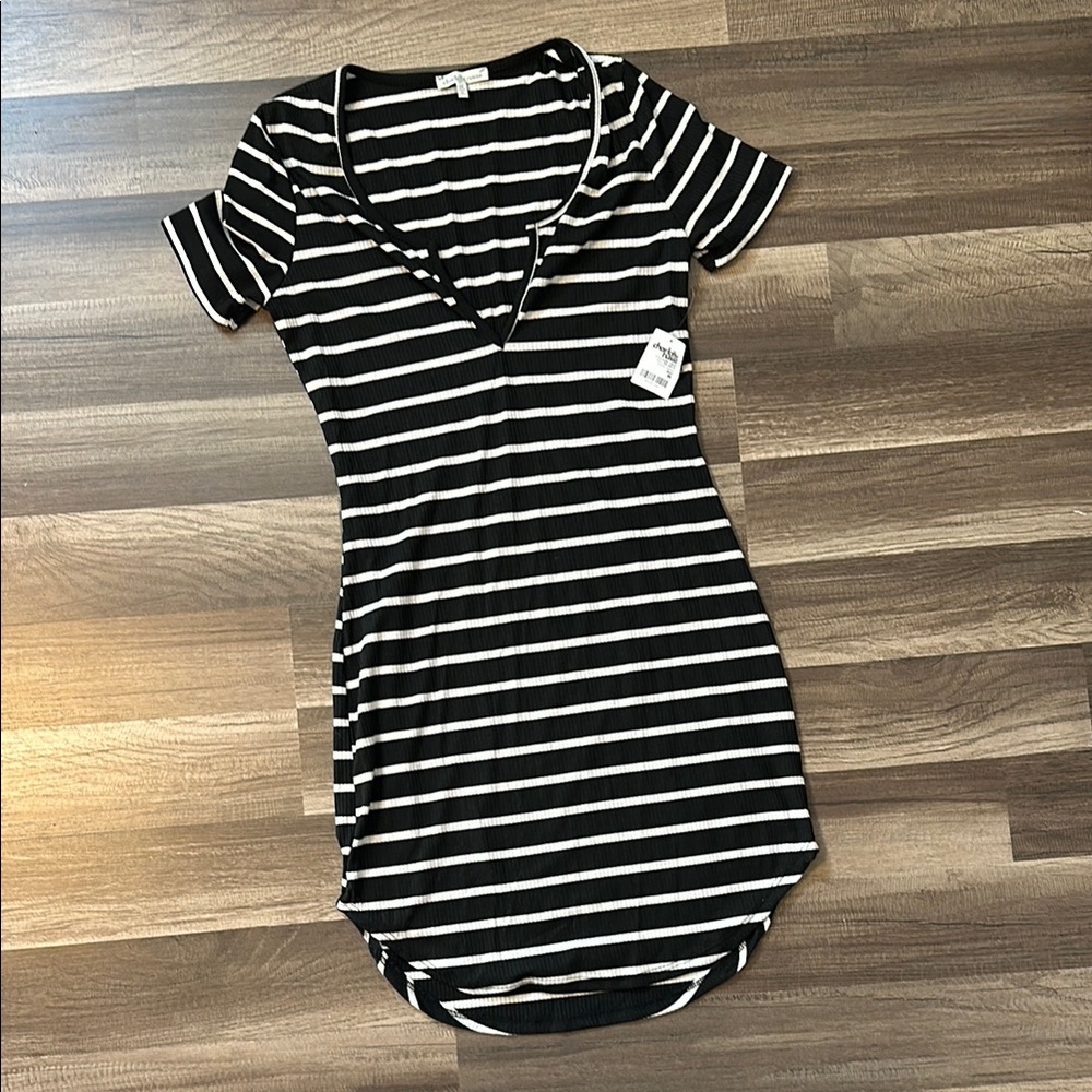 Black and White Striped Dress